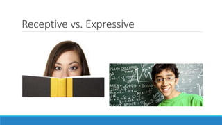 Receptive vs. Expressive
 