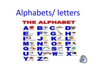 Alphabets/ letters
 