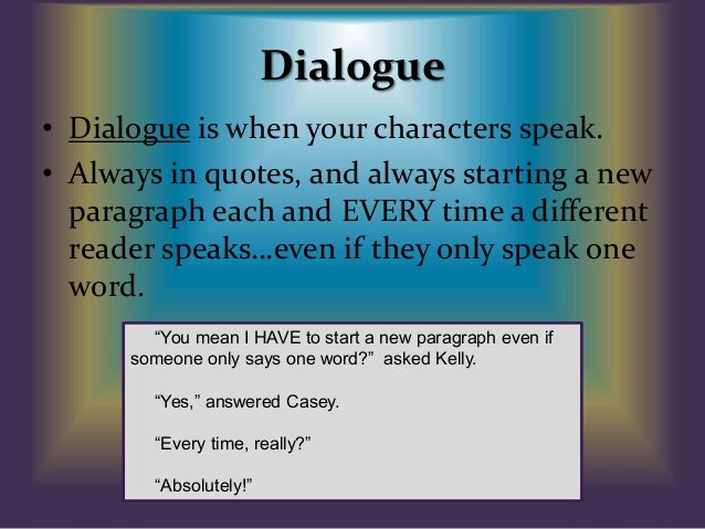 Writing in essay with dialogue