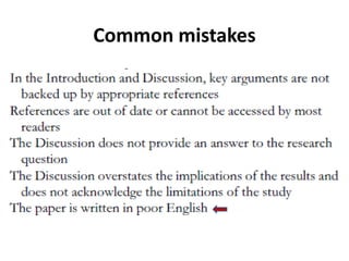 Common mistakes
 