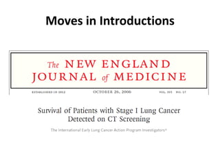 Moves in Introductions
 