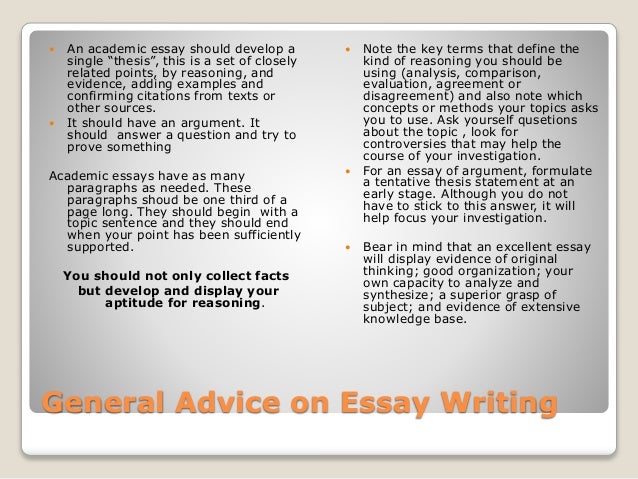 Academic essay advice