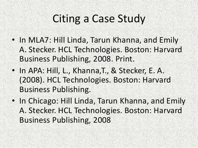 how to cite a case study in text