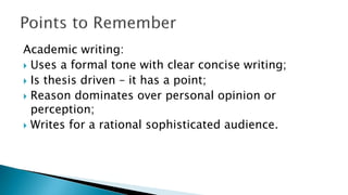 UNIV 4995: Academic Writing | PPTX