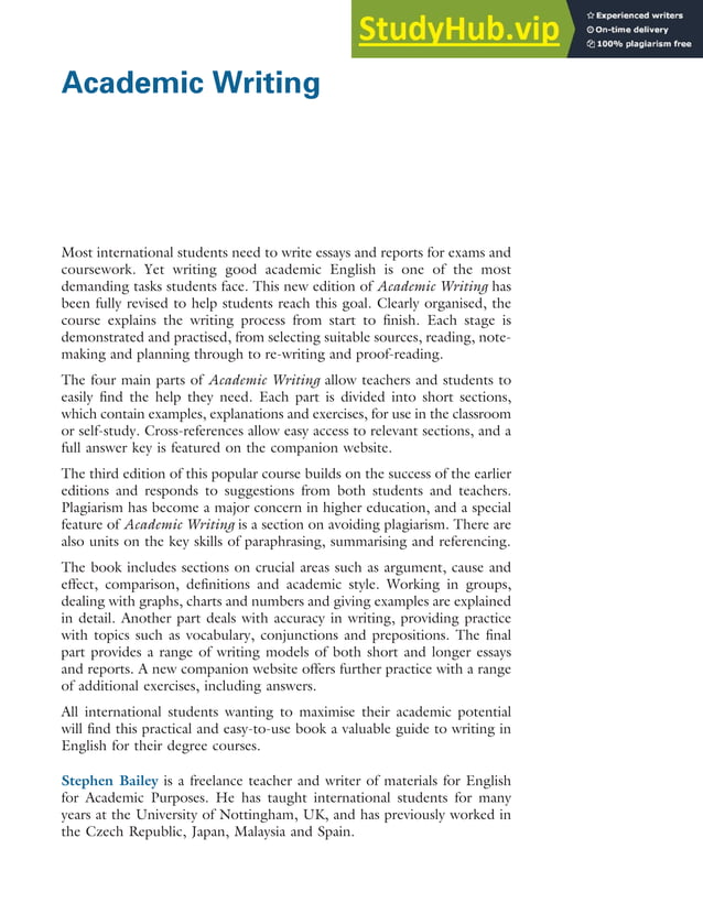 Academic Writing - A Handbook For International Students | PDF ...