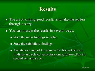 Result Writing Style Academic writing part 1 | PPTX