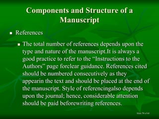 Manuscript Reference Academic writing part 1 | PPTX