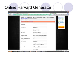 Online Harvard Generator
 