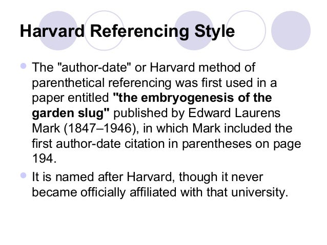 Harvard academic writing convention