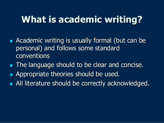 Personal academic writing