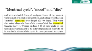 “Mentrual cycle”, “mood” and “diet”
 