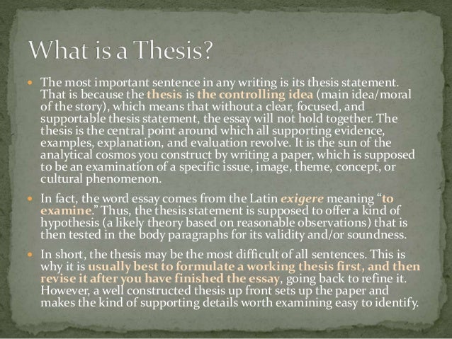 What does the root word thesis mean