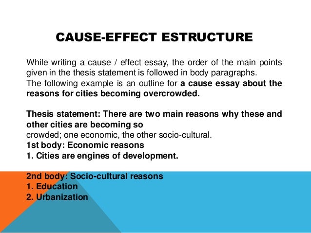 cause and effect of thesis statement