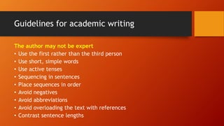 Academic writing and and publishing  