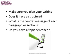 Academic writing skills for work | PPTX