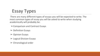 what are the different kinds of essay