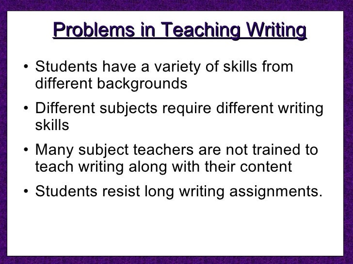 Problems of teaching writing