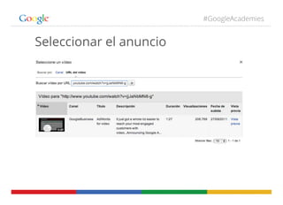 #GoogleAcademies
Seleccionar el anuncio
 