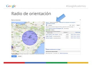#GoogleAcademies
Radio de orientación
 