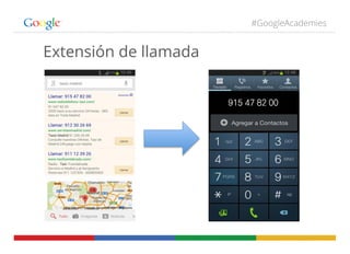 #GoogleAcademies
Extensión de llamada
 