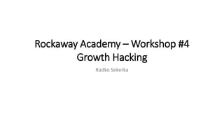Rockaway Academy – Workshop #4
Growth Hacking
Radko Sekerka
 