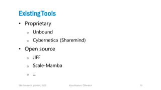 Klassifikation: Öffentlich 15
Existing Tools
• Proprietary
o Unbound
o Cybernetica (Sharemind)
• Open source
o JIFF
o Scale-Mamba
o …
SBA Research gGmbH, 2020
 