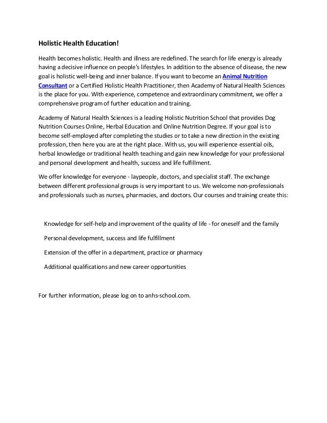 Holistic Health Education 