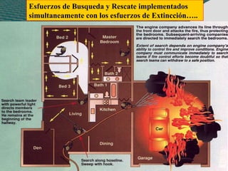 Esfuerzos de Busqueda y Rescate implementados simultaneamente con los esfuerzos de Extincción….. 