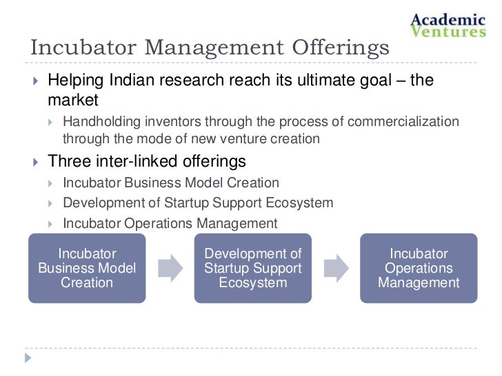 Academic Ventures Incubator Management Offerings