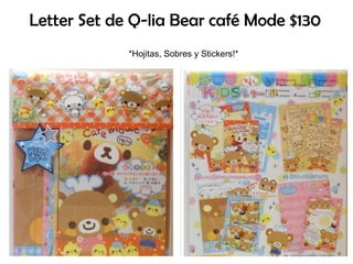 Letter Set de Q-lia Bear café Mode $130 *Hojitas, Sobres y Stickers!* 