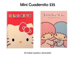Mini Cuadernito $35 De hojitas rayadas y decoradas! 
