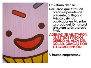 Un ultimo detalle: Recuerda que estos son precios especiales de preventa, al llegar a México y siendo publicados en ML sube su precio del 10 hasta el 15% y ese será su precio final. ADEMAS: SE AJUSTARON NUESTROS PRECIOS DEBIDO AL ALZA DEL DÓLAR, GRACIAS POR TU COMPRENSIÓN! Y bueno empecemos!! 