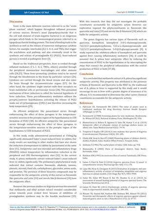 Preliminary phytochemical analysis and in vivo evaluation of ...