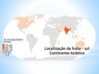 Localização da Índia – sul
Continente Asiático
 