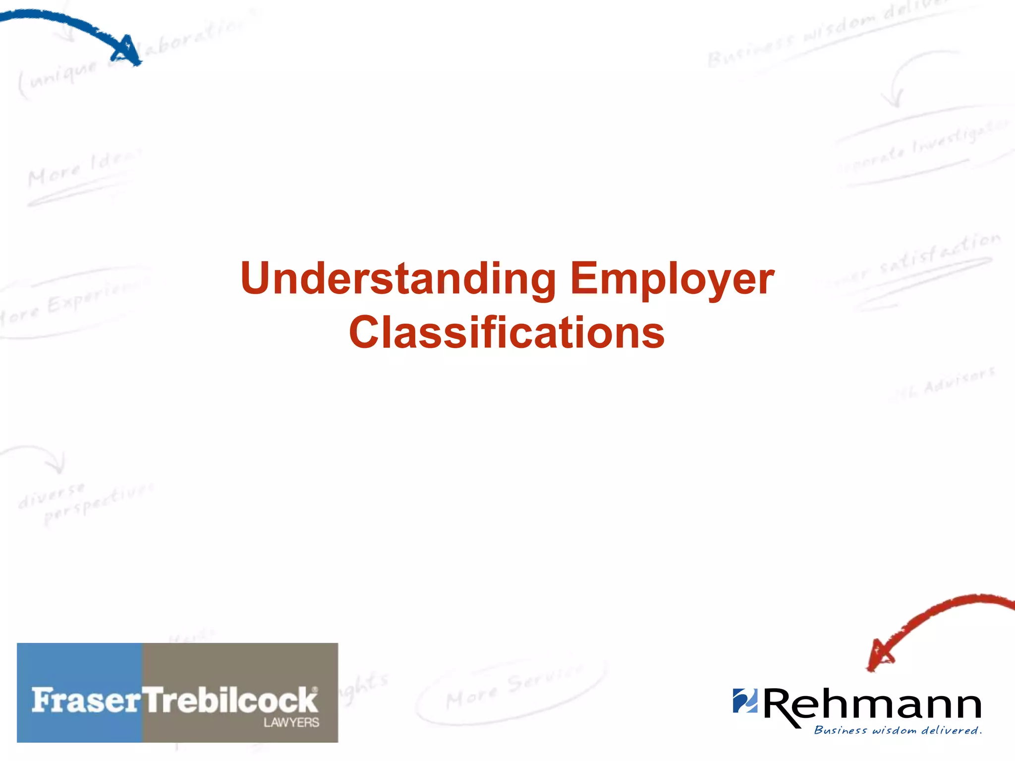 Understanding Employer
Classifications

 