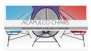 Retomando el diseño y estilo para un nuevo siglo
ACAPULCO CHAIRS
 