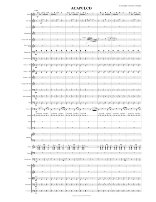 ALEJANDRO SANCHEZ-NAVARRO

                                                                                            ACAPULCO
                         
                          q=130
                                                                                                                                                                        
          Piccolo   
                                                                                                                                                                                            
                                 mf
                                                                                                                                                                                    
        Flute 1&2     
                                       
                                         
                                                       
                                                               
                                                                
                                                                              
                                                                                       
                                                                                                                                                
                                                                                                                                                                       
                                                                                                                                                                                          
                                                                                                                                                                                                   
                                                                                                                                                                                                      
                                                                                                                                                                                                                 
                                                                                                                                                                                                                
                                           mf


       Oboe 1&2
                      
                                                                                                                                                                                                  


     English Horn
                      
                                                                                                                                                                                                  


                                                                                                                                                           
                                                                                                                                         5

                     
                                                                                                                       SOLO
Clarinet in Bb 1&2                                                                                                                                                                                  
                                                                                                                                 f

     Bass Clarinet
             in Bb   
                                                                                                                                                                                                   

                                                                                                                                                                                         
                                                                                                                                                                                  
     Bassoon 1&2                                                                                                                                            
                           mp

                                                                                                                                                             
   Contrabassoon
                                                                                                                                                                                
                           mp

                                                                                                                                                    
   Horn in F 1&3                                                                                                                                                                      
                           mp


                             
                                                                                                                                                            
                                                                                                                                                                                         
   Horn in F 2&4
                               mp


  Trumpet in Bb 1
                      
                                                                                                                                                                                                  


Trumpet in Bb 2&3    
                                                                                                                                                                                                   

                                                                                                                                                      
   Trombone 1&2                                                                                                                                                                         
                           mp

                                                                                                                                                                
   Bass Trombone                                                                                                                                                                            
                           mp

                      
                   
                                                                                                                                                                       
             Tuba
                                                                                                                                                                                              
                      
                           mp
                                                                                                                                           
                                       
                                                                                                                                         
                                      brushes
                                                          
                                                                                                                                                                                    
        Drum Set


                                                                                                                                                                         
                             mf

           Cabasa                
                                                                                                                                                 


            Guiro
                           
                                                                                                                                                                                                  

                        
                      
                                                                                                                                                                                                    




                     
          Congas




                     
                                                                                                                                                                                                   
         Marimba
                                                                                                                                                                                                  
                      

                                                                                                                                                                     
                      
                      
                        
                                                
                                                             
                                                                
                                                                                                                                                                                          
           Guitar
                                              
                                                    
                                                              
                                                                
                                                                       
                                                                       
                                                                       
                                                                            
                                                                            
                                                                            
                                                                                       
                                                                                       
                                                                                       
                                                                                                
                                                                                                
                                                                                                
                                                                                                     
                                                                                                     
                                                                                                     
                                                                                                              
                                                                                                              
                                                                                                              
                                                                                                                                                     
                                                                                                                                                     
                                                                                                                                                     
                                                                                                                                                            
                                                                                                                                                            
                                                                                                                                                            
                                                                                                                                                                 
                                                                                                                                                                 
                                                                                                                                                                 
                                                                                                                                                                          
                                                                                                                                                                          
                                                                                                                                                                          
                                                                                                                                                                                   
                                                                                                                                                                                   
                                                                                                                                                                                   
                                                                                                                                                                                        
                                                                                                                                                                                        
                                                                                                                                                                                        
                                                                                                                                                                                                   
                                                                                                                                                                                                   
                                                                                                                                                                                                   
                                                                                                                                                                                                          
                                                                                                                                                                                                          
                                                                                                                                                                                                          
                                                                                                                                                                                                               
                                                                                                                                                                                                               
                                                                                                                                                                                                               
                                                                                                                                                                                 
                  
                  
         Timpani                                                                                                                                                                                    

                                                                                                                                                                    
     Electric Bass                                                                                                                                                                                 
                               mf

                                                                                                                                                                                                  
          Violin I    


         Violin II
                      
                                                                                                                                                                                                  


                              
                               pizz
                                                                                                                                                                                             
            Viola                                                                                                                                              
                           mp

                                                                                                                                                                                
                         pizz
      Violoncello                                                                                                                                              
                           mp

                                                                                                                                                        
                   
                               pizz
       Contrabass                                                                                                                                                                       
                           mp

                                                                                              © Preparation and printing "One Half" Edition
 