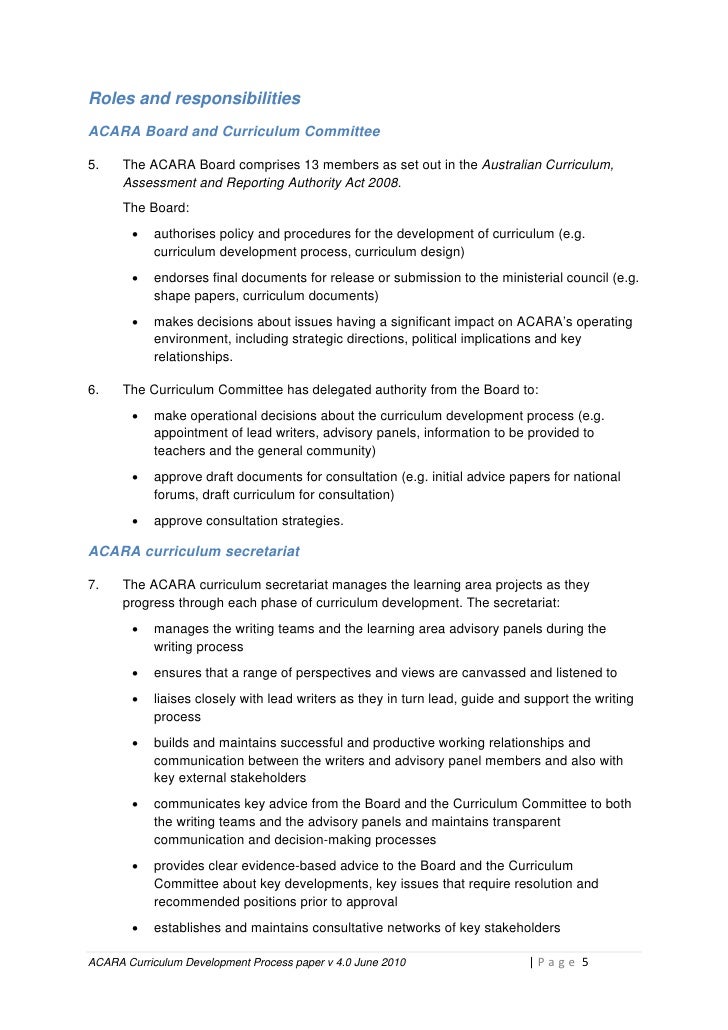 acara curriculum development process paper v4 june 2010 commemorative speech template
