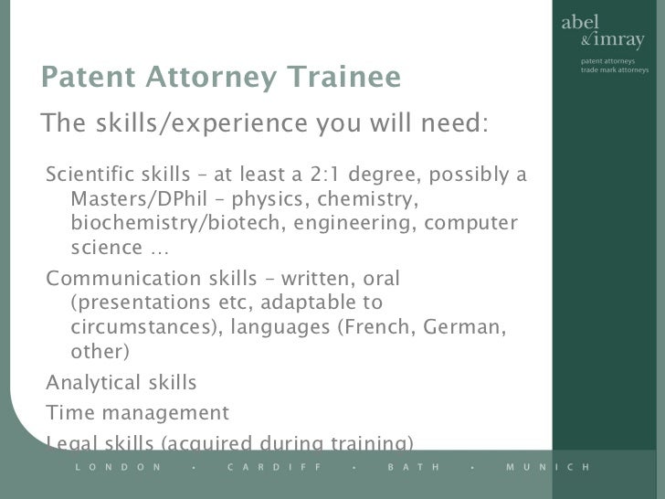 a career as a patent attorney cover letter for patent agent