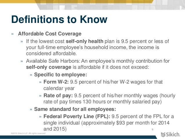 Affordable Care Act Reporting Requirements For 2015 Webinar Slides
