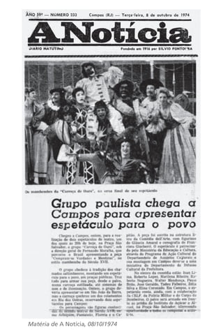 Matéria de A Notícia, 08/10/1974 
 