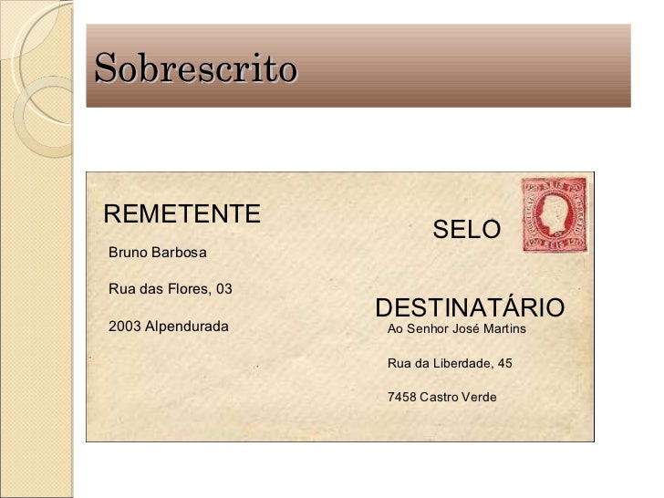 Como Enviar Uma Carta Remetente E Destinatário  Compartir Carta