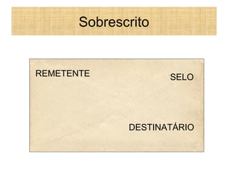 Sobrescrito

REMETENTE

SELO

DESTINATÁRIO

 