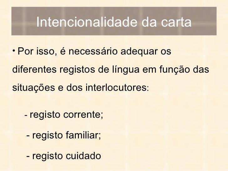 A Carta Formal e Informal