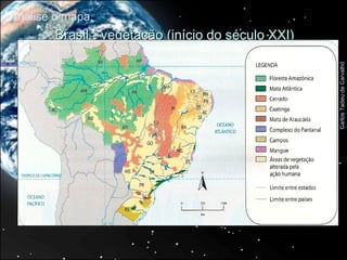 Analise o mapa.
        Brasil - vegetação (início do século XXI)




                                                    Carlos Tadeu de Carvalho
 