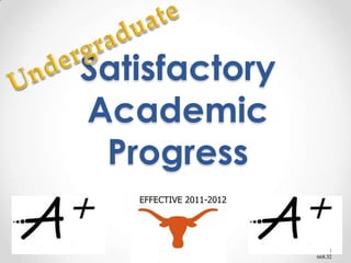 Undergraduate Satisfactory Academic Progress EFFECTIVE 2011-2012 668.32 1 