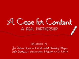 A Case for Content by Eloqua and JESS3