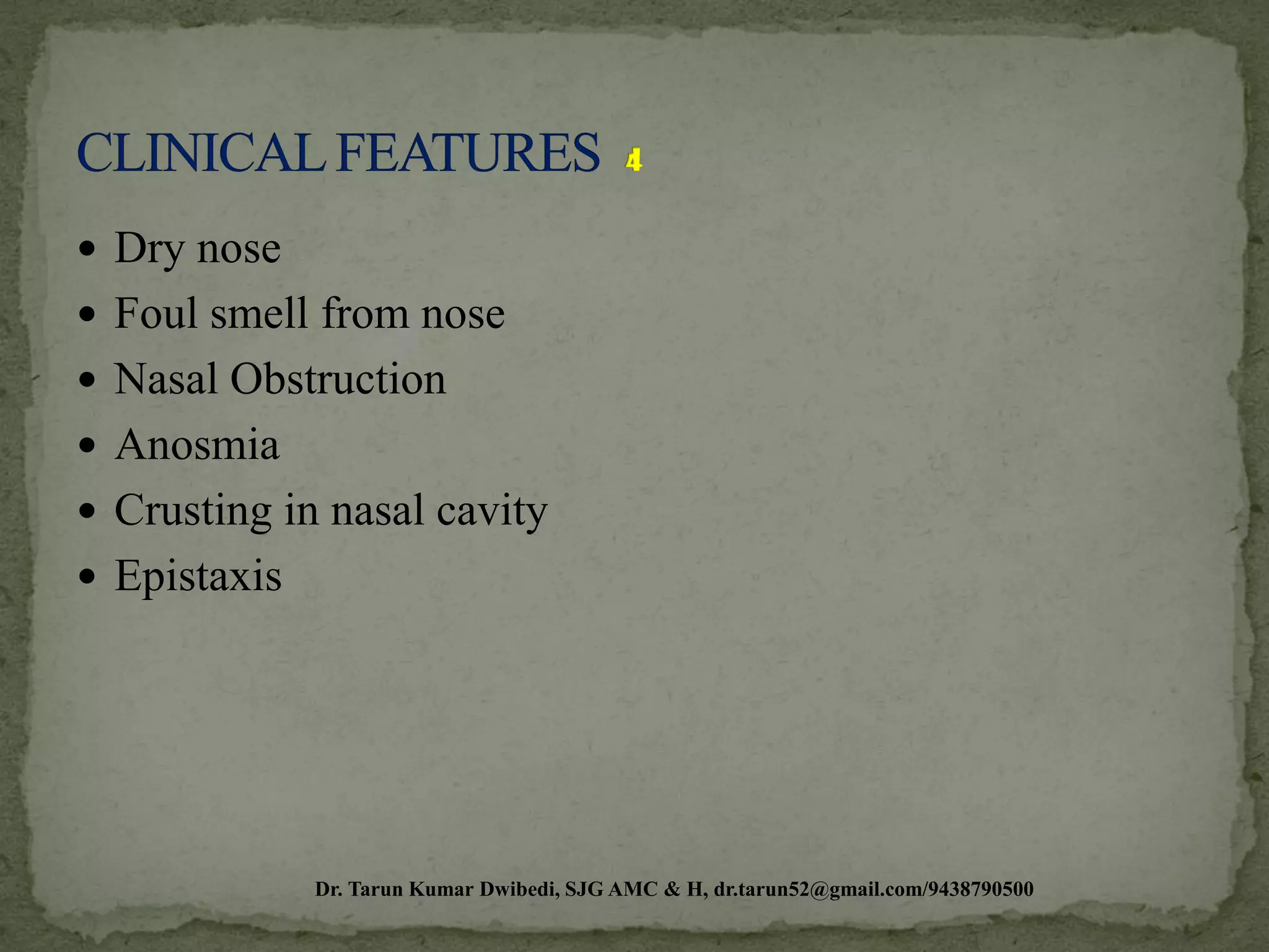 A case report -- Apeenasa/ Atrophic rhinitis-Shdabindu Taila Nasya ...
