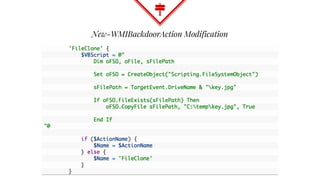 New-WMIBackdoorAction Modification
 